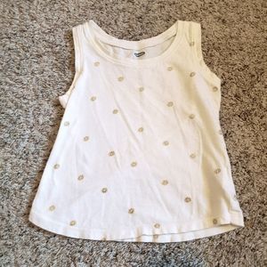 💜Toddker girl cream and gold floral tank 3T